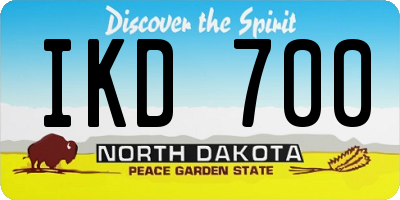 ND license plate IKD700