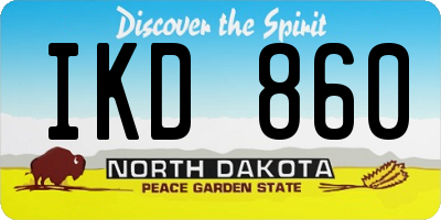 ND license plate IKD860