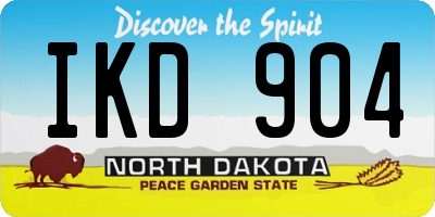 ND license plate IKD904