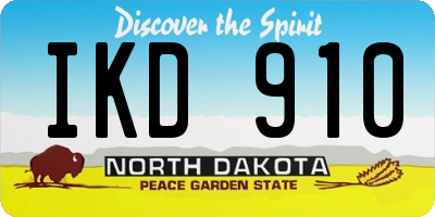 ND license plate IKD910