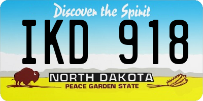 ND license plate IKD918