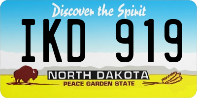 ND license plate IKD919