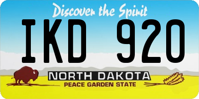 ND license plate IKD920
