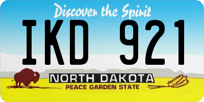 ND license plate IKD921