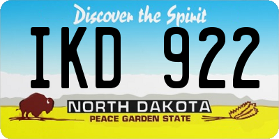 ND license plate IKD922