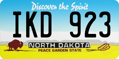 ND license plate IKD923
