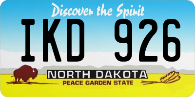 ND license plate IKD926