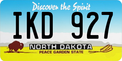 ND license plate IKD927