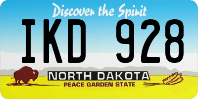 ND license plate IKD928