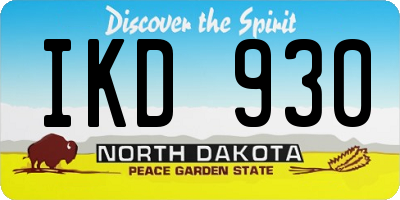 ND license plate IKD930