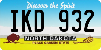 ND license plate IKD932