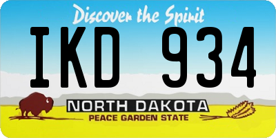 ND license plate IKD934