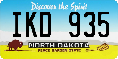 ND license plate IKD935