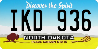 ND license plate IKD936
