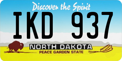 ND license plate IKD937