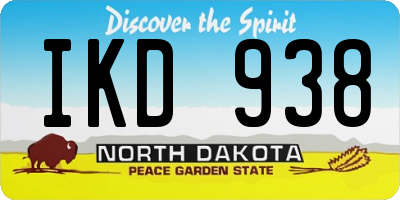 ND license plate IKD938