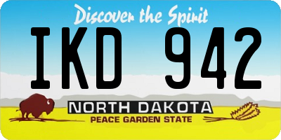 ND license plate IKD942