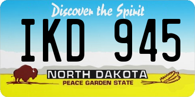 ND license plate IKD945