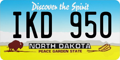 ND license plate IKD950