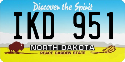 ND license plate IKD951