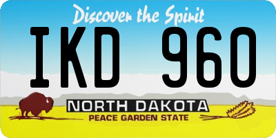 ND license plate IKD960