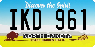 ND license plate IKD961