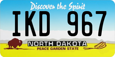 ND license plate IKD967