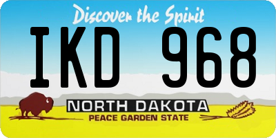 ND license plate IKD968