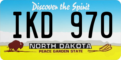 ND license plate IKD970
