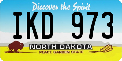 ND license plate IKD973