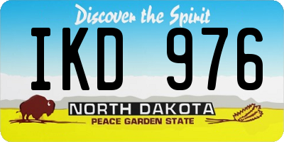 ND license plate IKD976