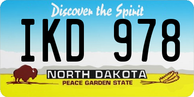 ND license plate IKD978