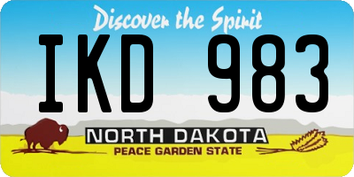 ND license plate IKD983