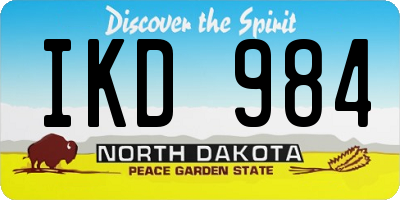 ND license plate IKD984