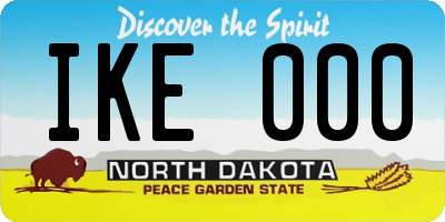 ND license plate IKE000