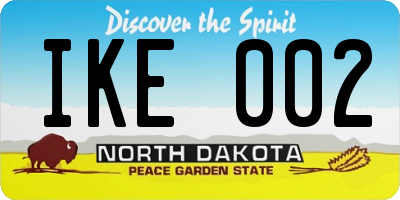 ND license plate IKE002