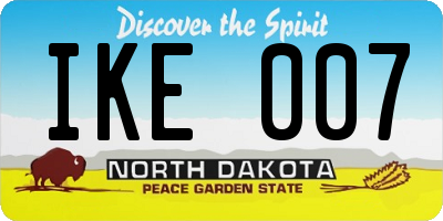 ND license plate IKE007