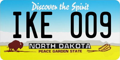 ND license plate IKE009