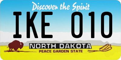 ND license plate IKE010