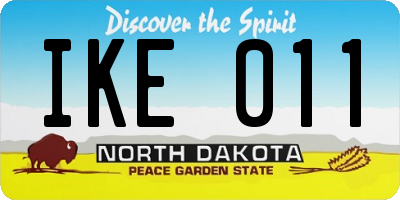 ND license plate IKE011