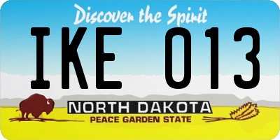 ND license plate IKE013
