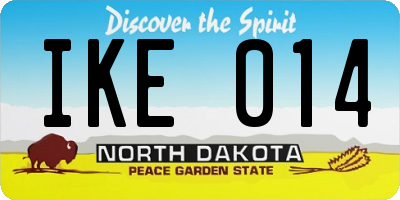 ND license plate IKE014