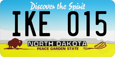 ND license plate IKE015