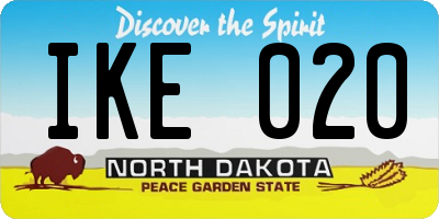 ND license plate IKE020