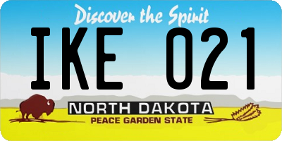 ND license plate IKE021