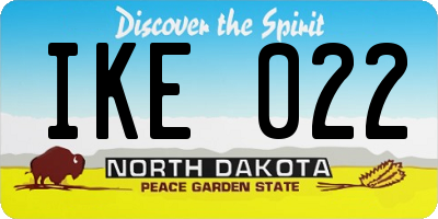 ND license plate IKE022