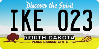 ND license plate IKE023