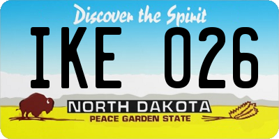 ND license plate IKE026