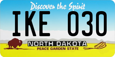 ND license plate IKE030