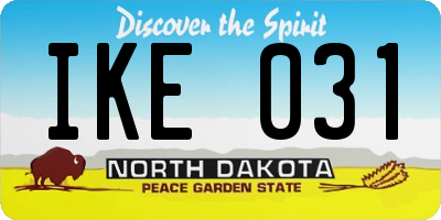 ND license plate IKE031